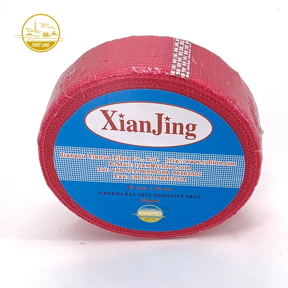 XIAN JING Wholesales 50g,60g, 65g,75g Red Color Long Lasting Plaster Board Joints Fiberglass Mesh Roll