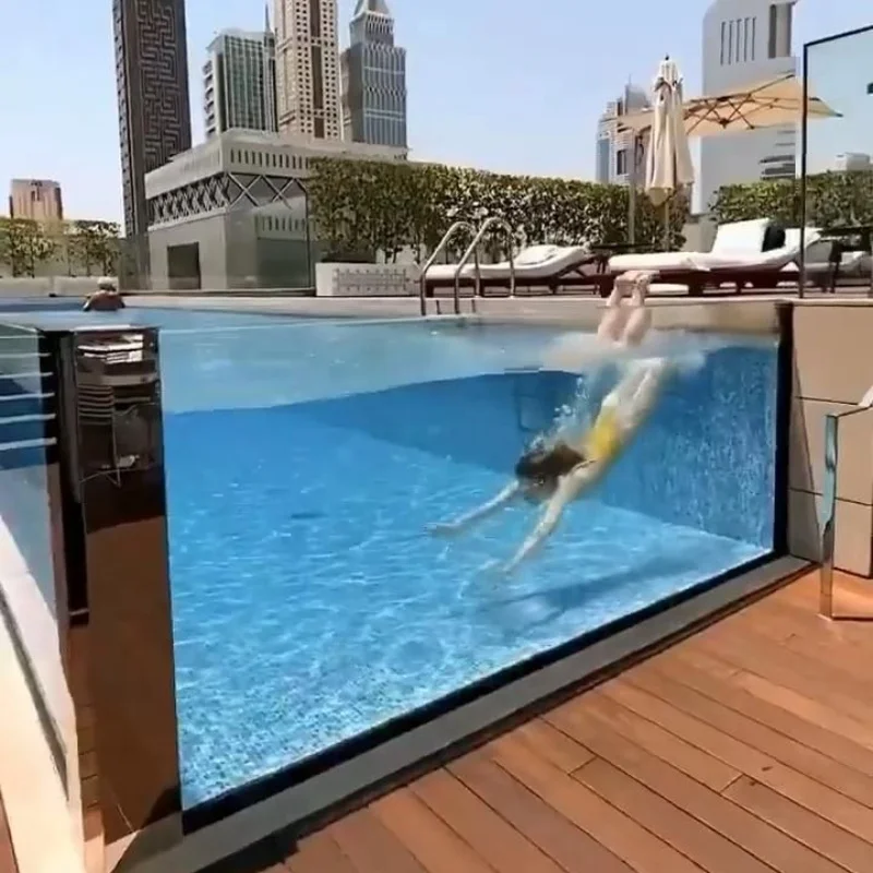 CE approved glass piscines thick transparent plastic sheet acrylic swimming pool cost