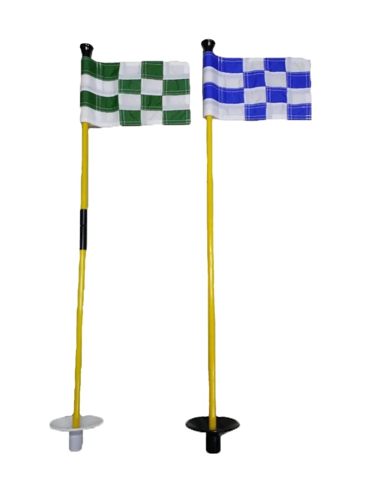 Solid Nylon and Checkered TrainingMIni Golf Putting Green Flags
