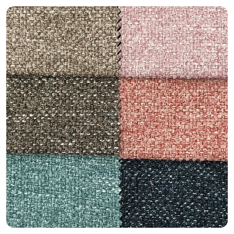 High Quality Polyester Plain Linen Upholstery Fabric for Sofa and chair