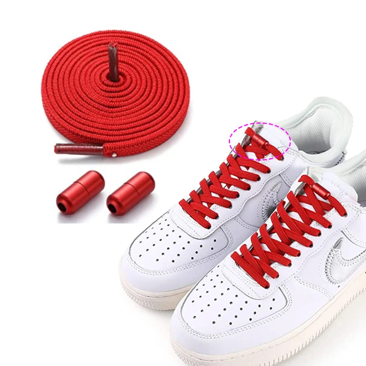 New Hot Flat Elastic No Tie Athletic Shoelace , Colorful Metal Capsule Screw Locks Lazy Shoe Laces, Shoes Repair Accessories