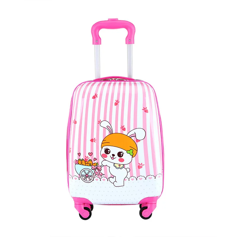 New Customizable Pattern Design Cute Cartoon Bear Trolley School Bag Lightweight Kid Travel Bag School Bag