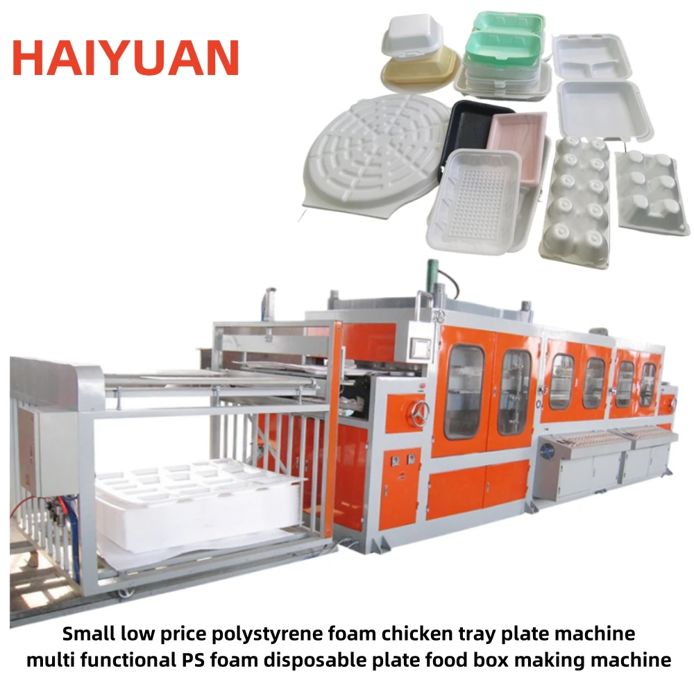 Small low price polystyrene foam chicken tray plate machine multi functional PS foam disposable plate food box making machine