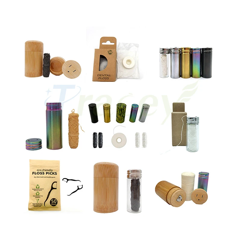 Wholesale Bamboo Charcoal Dental Flosser Toothbrush Biodegradable Tooth Pick Bulk Eco-friendly Dental Floss Picks