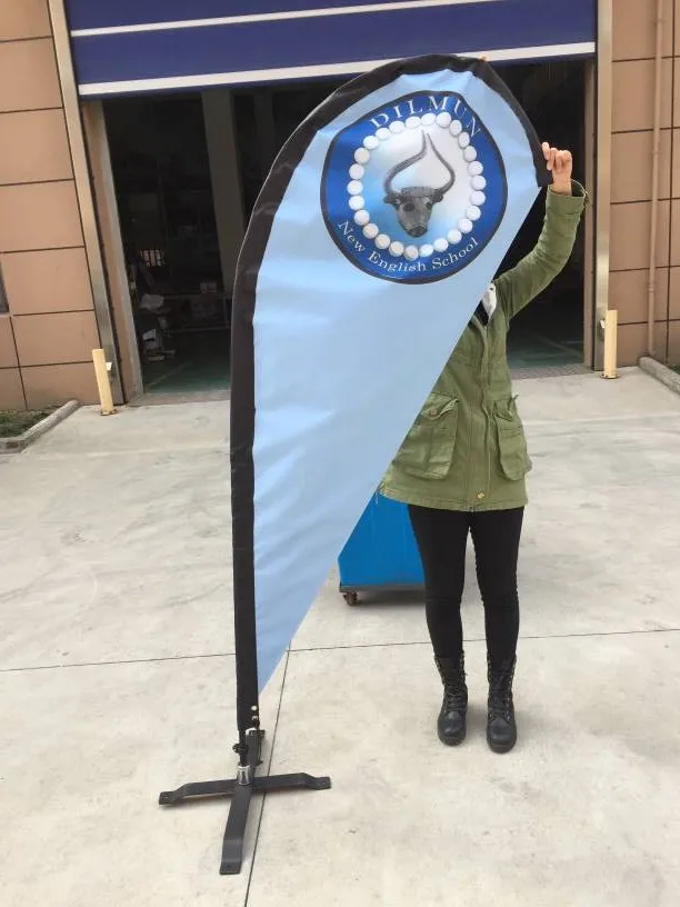 Flying Beach Flag Banner Teardrop Flag Cross Base Outdoor Feather Flag Promotional For Advertising