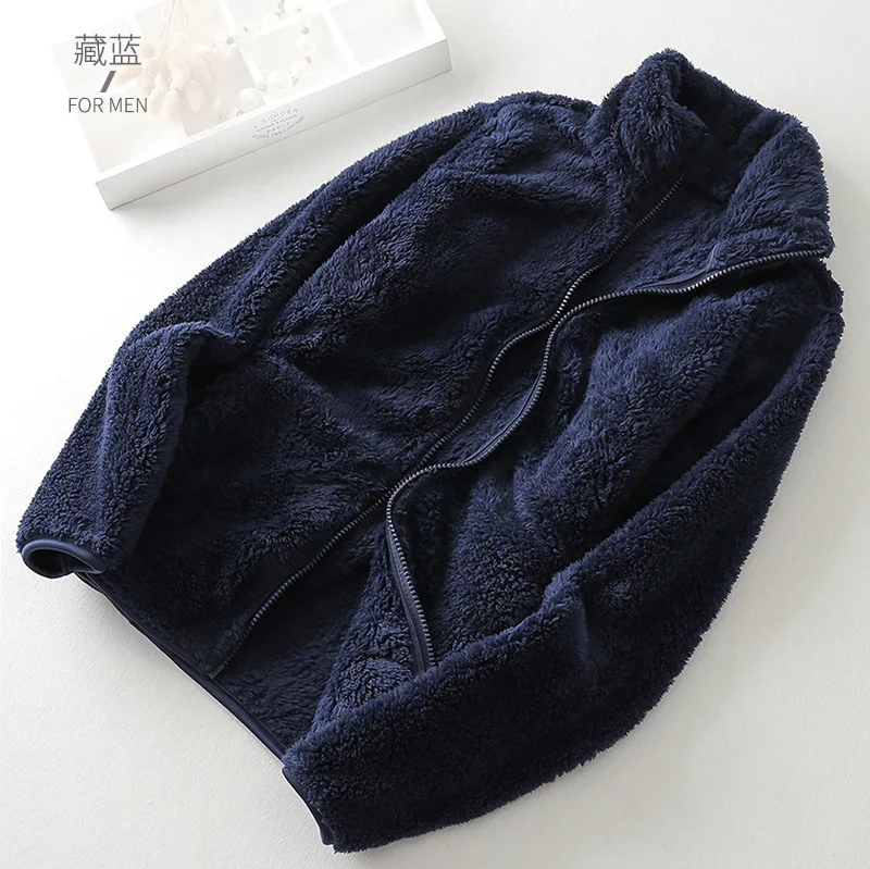 
autumn and winter unisex jacket fleece plus size coat Thicken warm outdoor top 