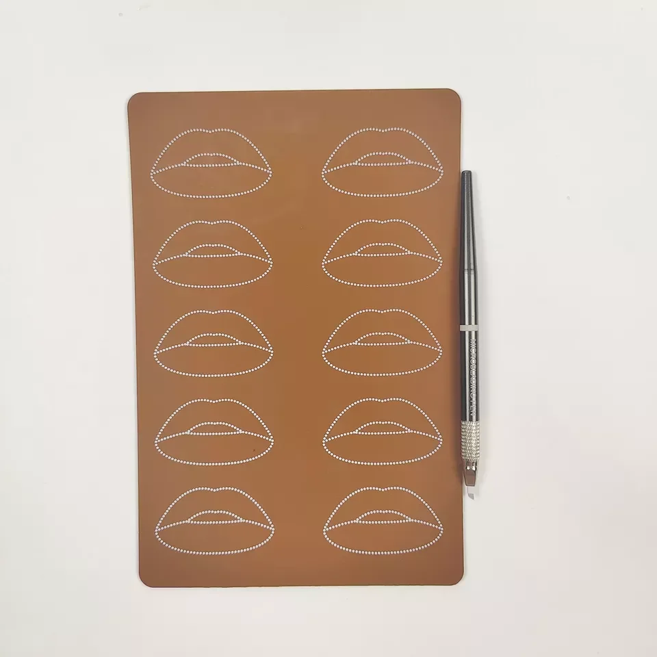 Newest Design Ombre Powder 2 Sided Skin Silicone Tattoo Practice Skin Pink thickness for Tattoo and Microblading Training