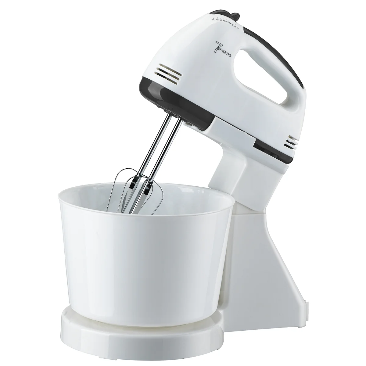 Wholesale 7 speeds electric mixer machine 2L plastic/stainless steel bowl dough egg cream butter food mixer electric hand mixer