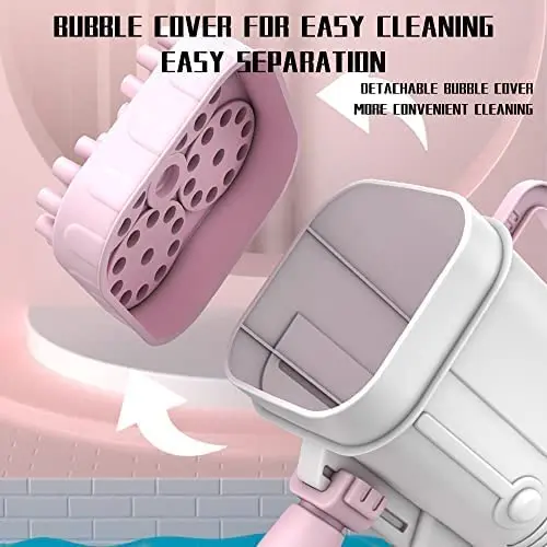 Electric Machine 2 In 1 Bubble Gun & Handheld Fan 64 Holes Automatic Bubble Machine Gun Bubble Blower For Kids