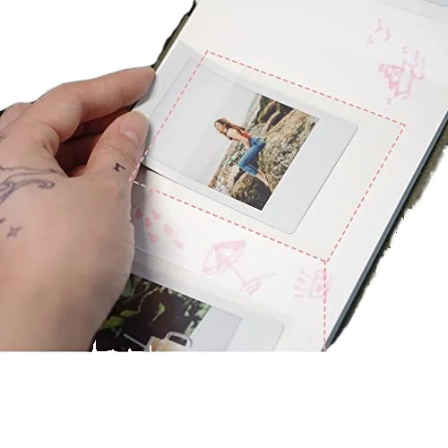 Vegan 3-Inch Hardcover Mini Photo Album with 52 Pockets Compatible with Fujifilm Instax Mini Weddings Writing Space Olive Color