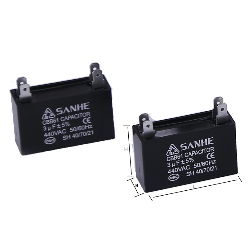 CBB61 300Vac 4uF Fan Capacitor for Air Conditioning Accessories