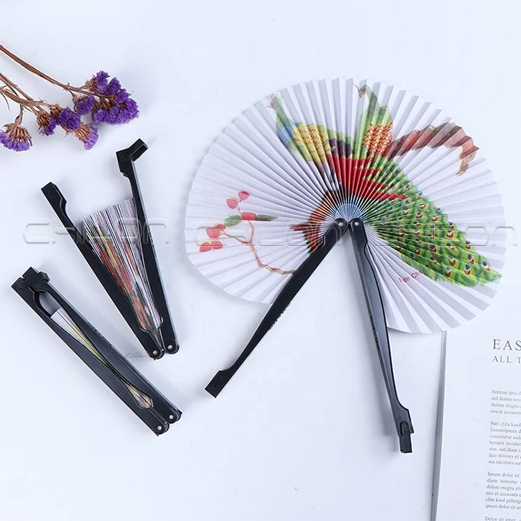 Круглый складной бумажный веер с индивидуальным логотипом