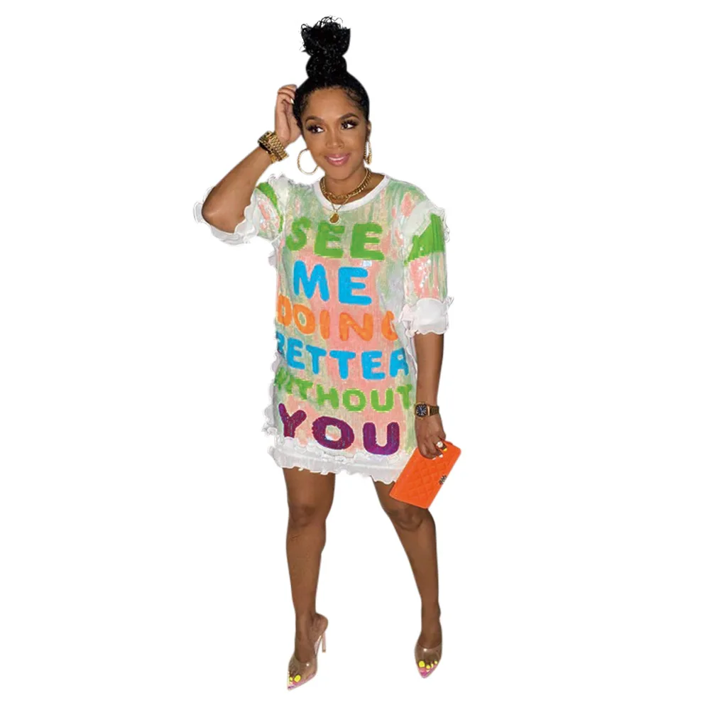 Women Trending Sundress Ladies Clothes Shorts Skirt Party Dress Evening Shiny Sequined Sexy Elegant Casual Summer Outfits Dress