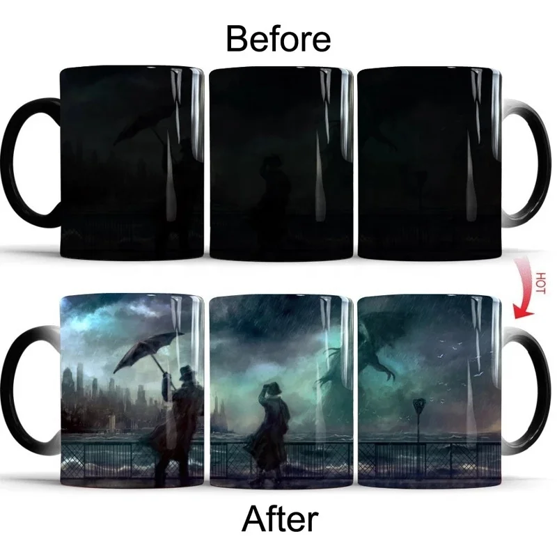 Custom Magic Color Changing Cups Heat Transfer Printing Temperature Changing Cups Travel Sublimation Coffee Porcelain Mug