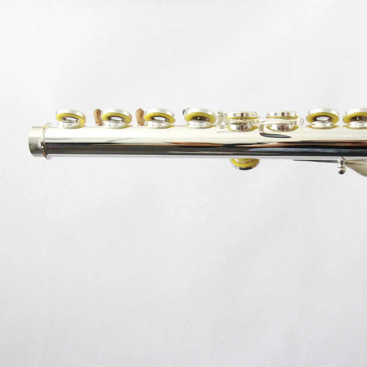 Professional music band woodwind Instrument 17 open Holes C tone Solid Sliver Body Sliver Plate Sliver Mechanism Flute