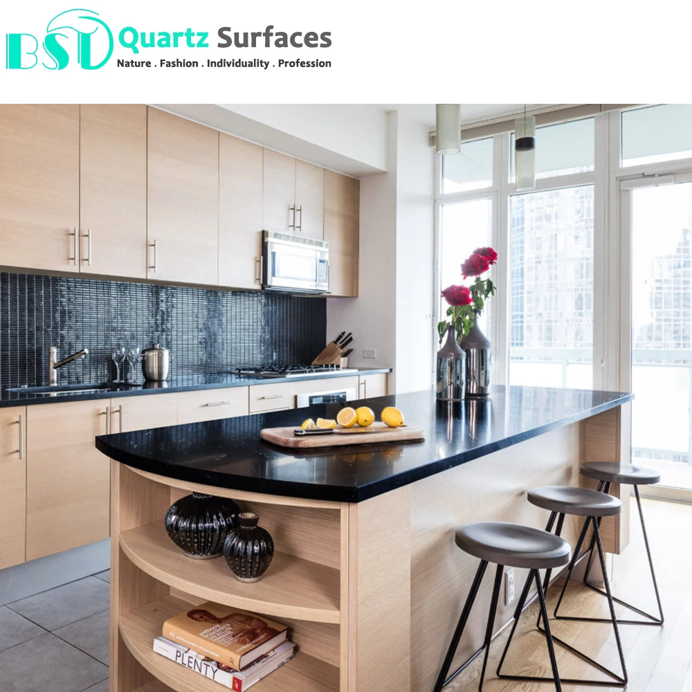 Плит кварцевый порошок Каррара кварц современный 7 Mohs BST 93% натуральный потрясающий матовый черный более 5 лет коллекция больших плит с прожилками