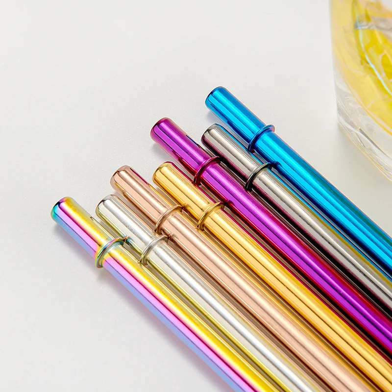 2021 New Arrival Condico Eco-friendly Reusable Drinking Straws Set With Bag Customized Logo 304 Stainless Steel Metal Straw