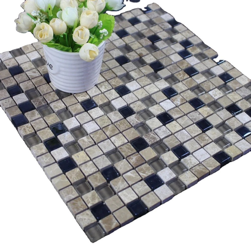 Decorstone24 Mixed Color Marble Mosaique Glass Mosaic Tile 15x15 Polished