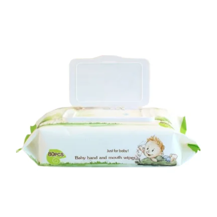 Spunlace Nonwoven Baby Wipes 80pcs Natural Fragrance Free Baby Hand&Mouth Water Wipes