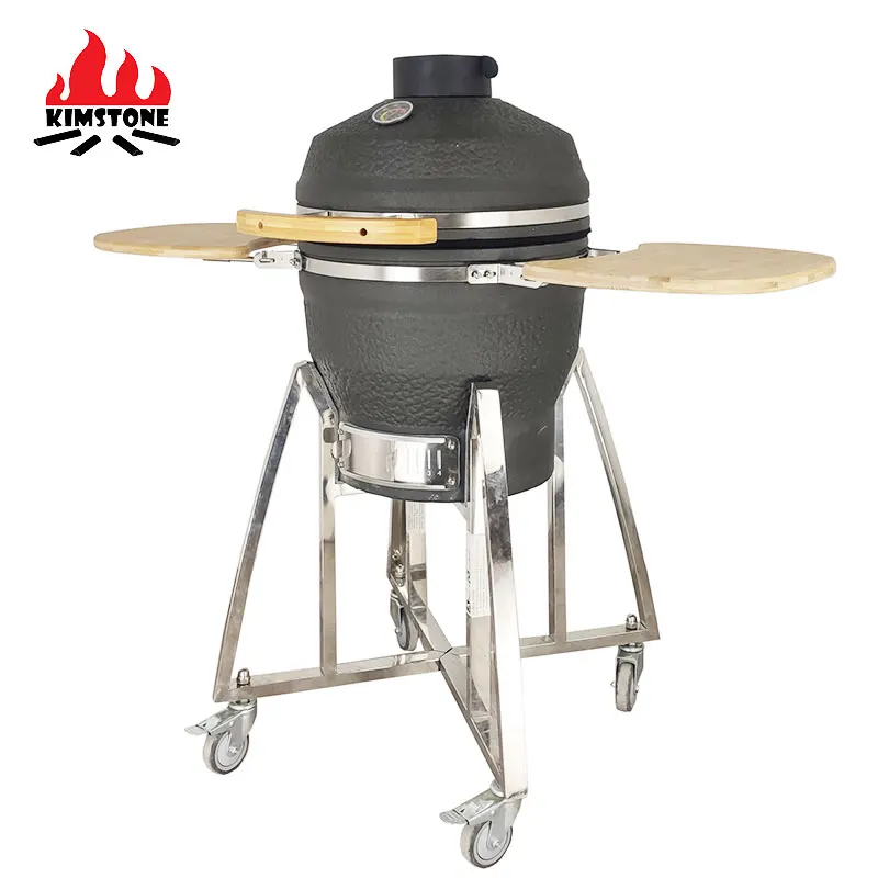 Kimstone kamado 18 дюймов Керамический серый гриль для 5 человек из нержавеющей стали съемный