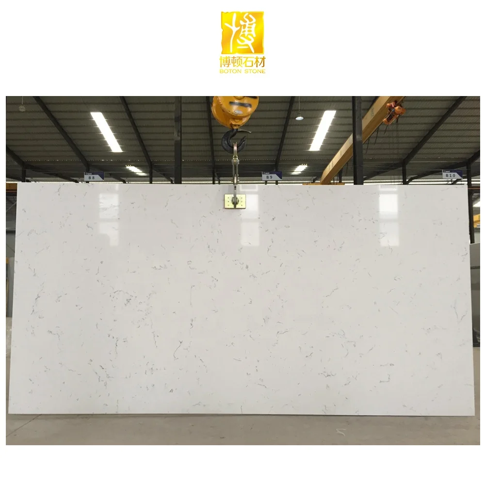BOTON STONE Manufacturer Best Price Mirror Tiles Calacatta Slabs White Quartz Stone