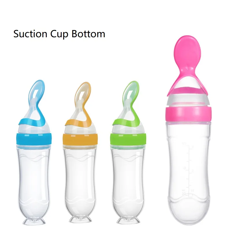 2022 90ml 3 oz Table Baby Feeding BPA Free Cute Food Vegetable Auxiliary Feeding Silicone baby spoon feeder
