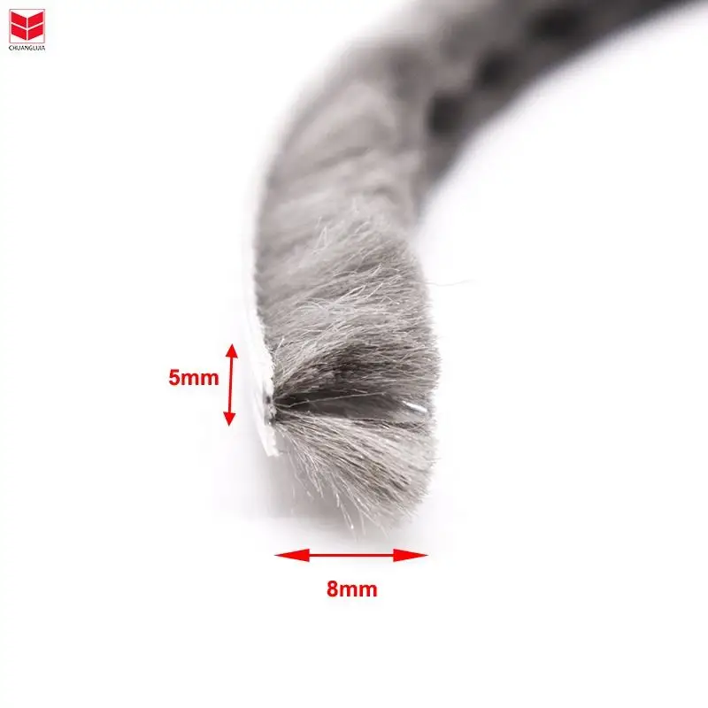 China Factory Supplier Price 100% Pp Material And Black Grey Colours Wool Pile Weather Strip