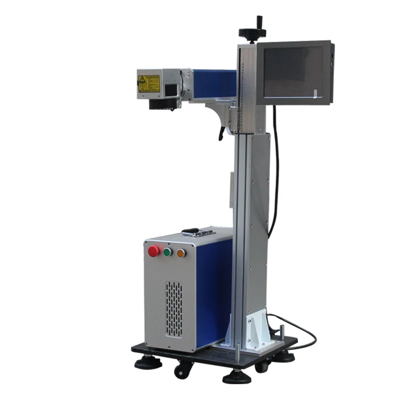 High speed online flying 20w 30w CO2 laser marking machine for coding date on bottle
