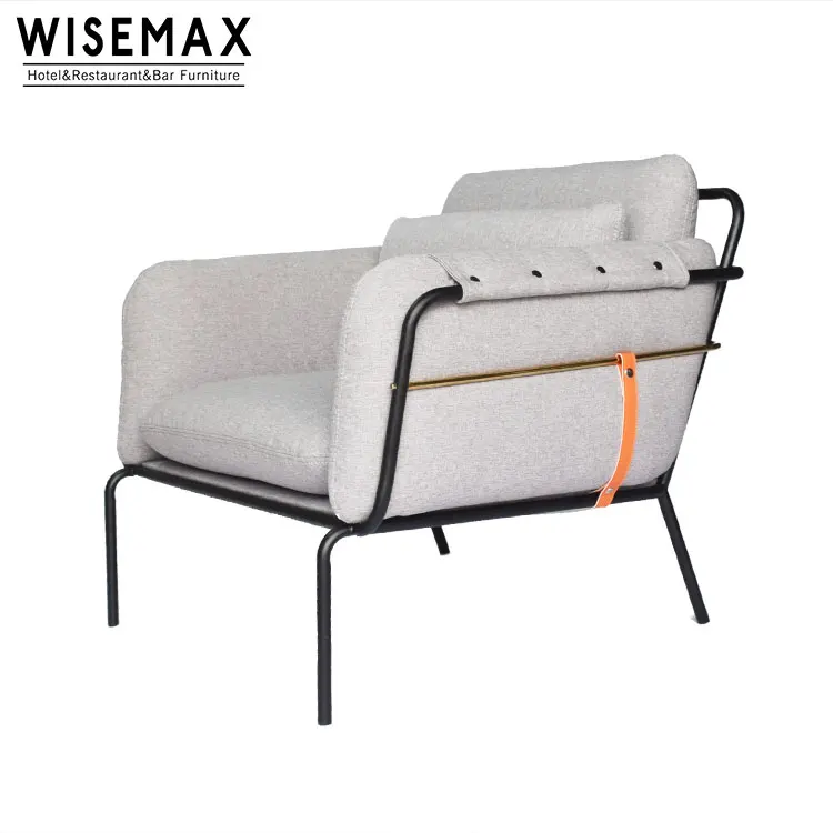 Дизайнерский секционный современный диван среднего века для гостиницы гостиной мебель серый тканевый одноместный