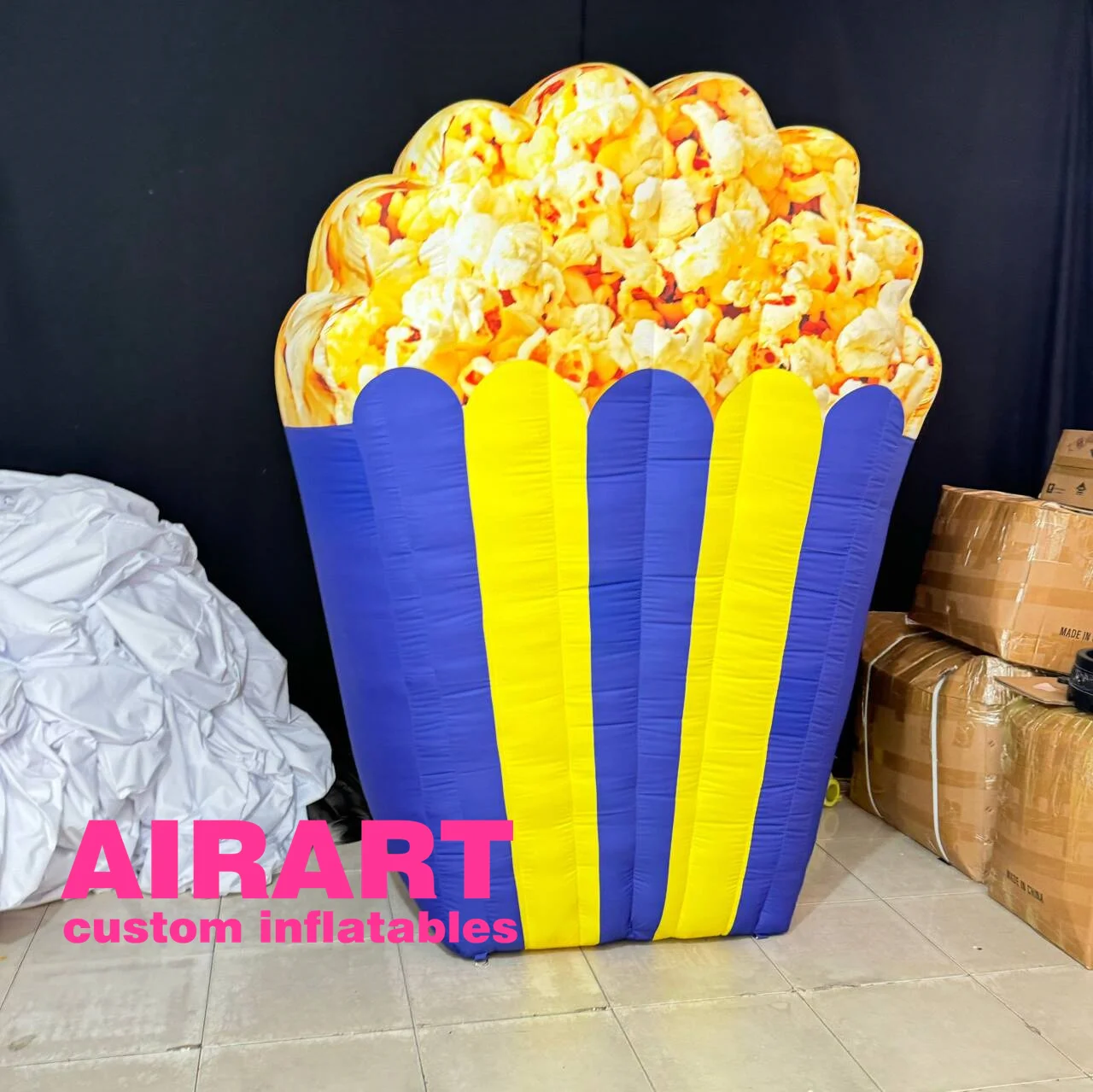 store outdoor decoration inflatable popcorn balloon for advertising,giant popcorn box inflatable props