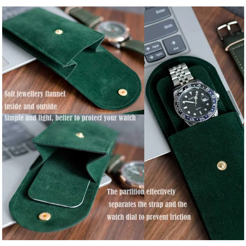 Luxury Suede Watch Travel Pouch Organizer Watch Storage Pouch Case Holder Men Jewelry Box for Watches