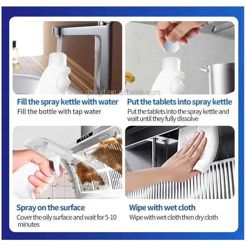 Factory OEM/ODM Kitchen Grease Cleaner Remove Oil Stains Detergent Cleaning  Effervescent Tablets Products Suppliers