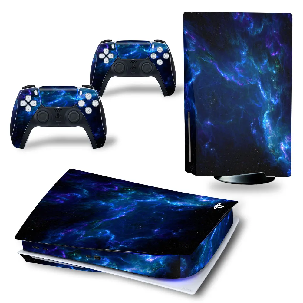For PS5 Digital Edition Skin Sticker Decal Cover for PlayStation 5 Console and 2 Controllers PS5 Skin Sticker Vinyl