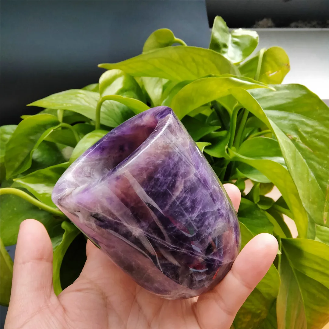 Best gift Rose Quartz And Dream Amethyst Tea Cup for meditation