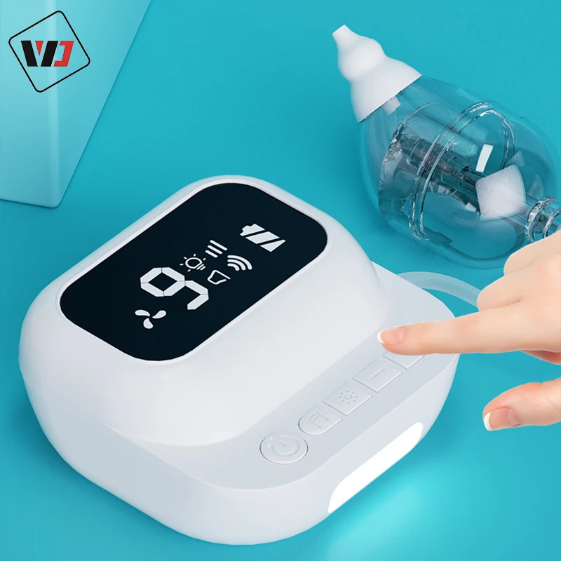 Lowest price anti-reflux table model baby nasal aspirator set LED 2024 newest electric baby nasal aspirator with music