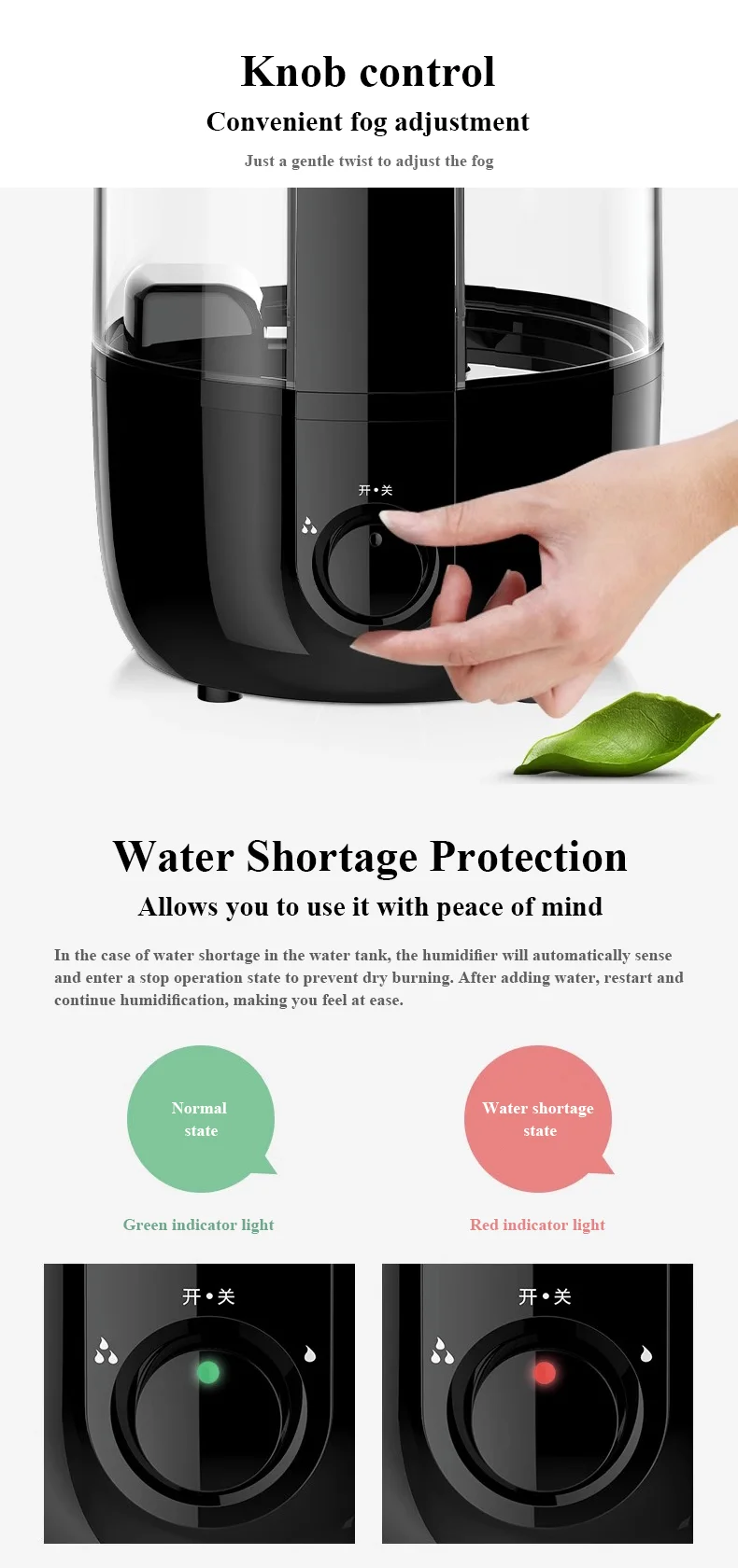 Ультразвуковой увлажнитель воздуха RUNAL OEM ODM 4L Rohs Humdifer Luchtbevochtiger Pp для дома спальни