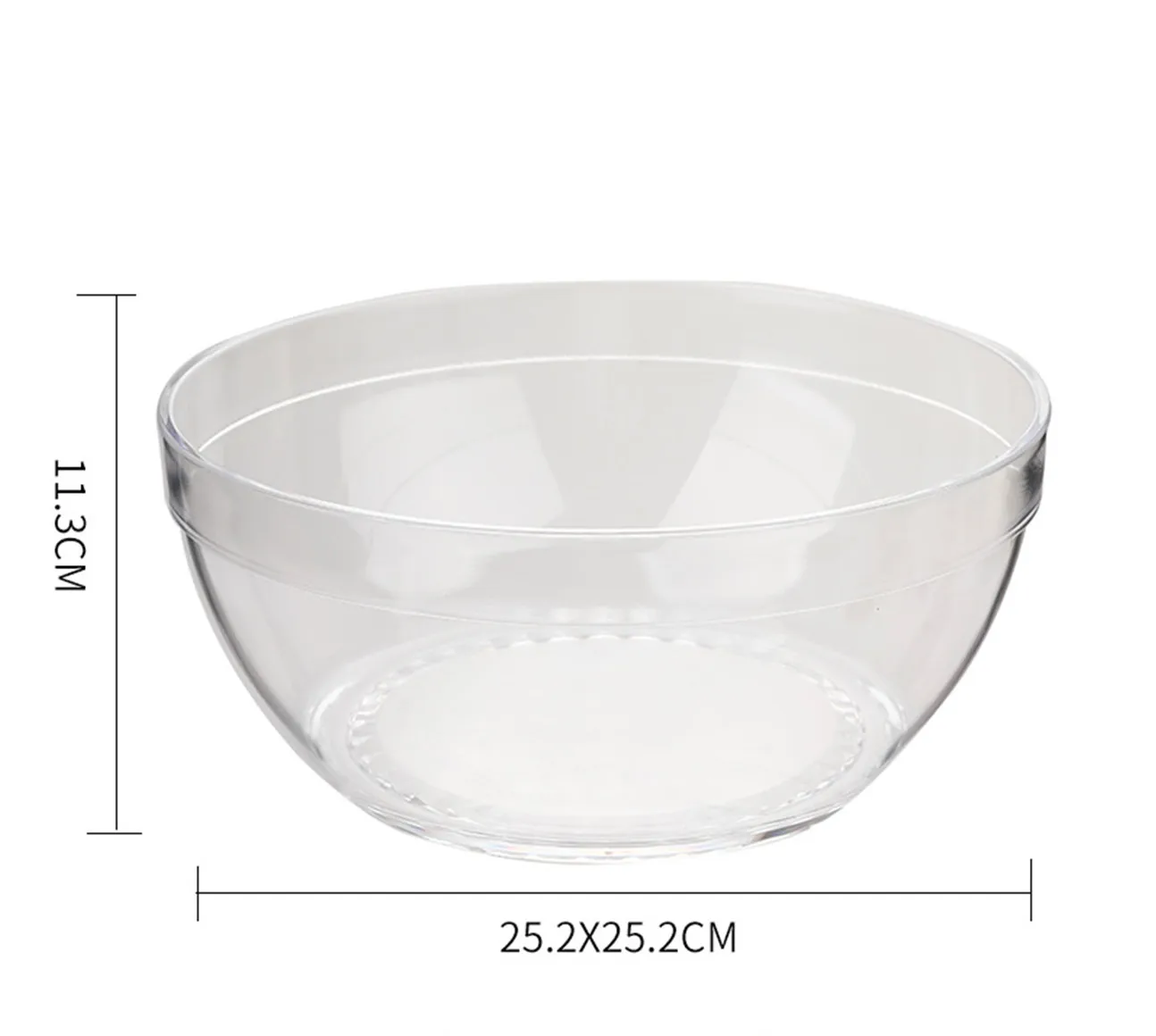 8803 Wholesale Food Packaging Plastic Bowls Circular Salad Bowls Transparent Acrylic Food Containers