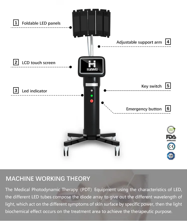 Professional Photon PDT Dermalux LED Light Therapy machine for facial
