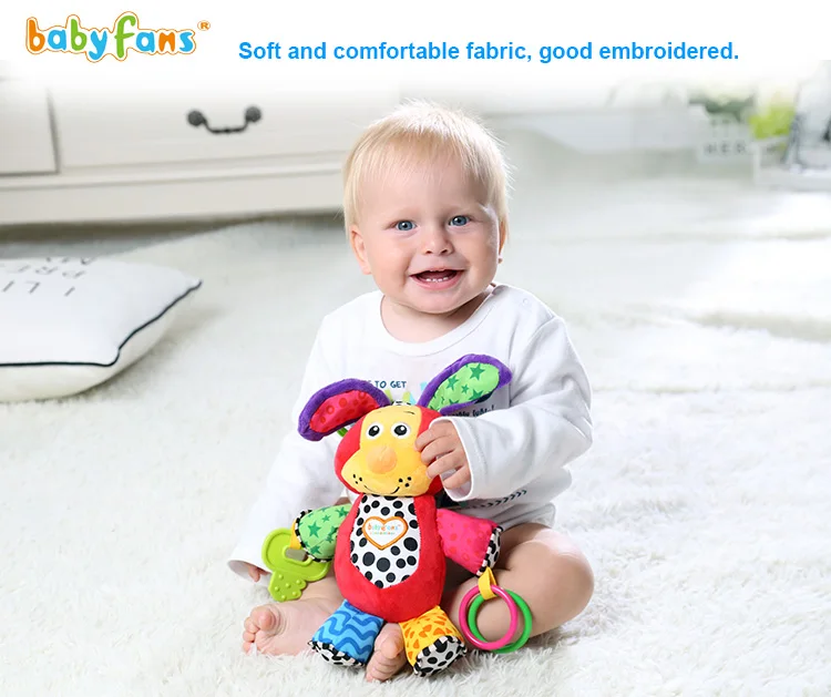 baby music puppy dog stroller hanging toys plush animal rattle