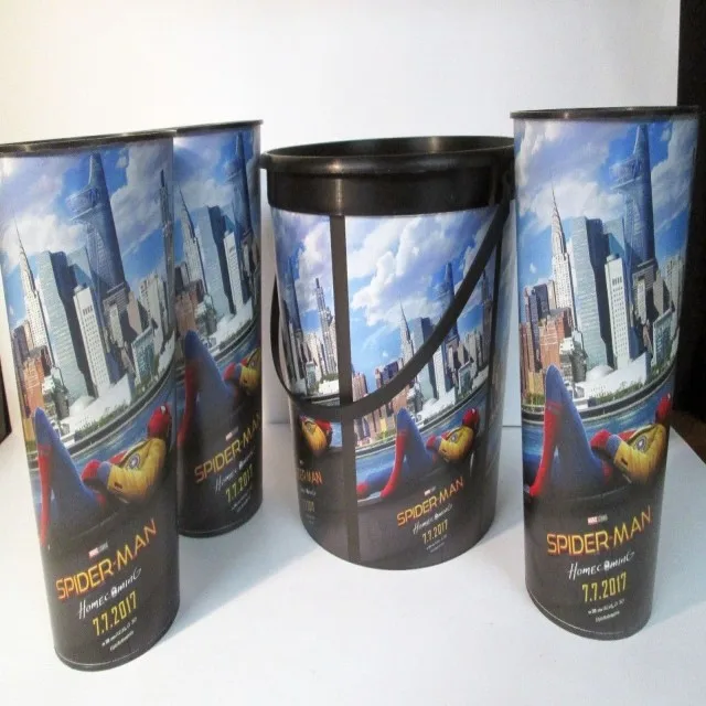 Popcorn Bucket Plastic 3D Custom Logo Printed Paper Popcorn Cup Bucket