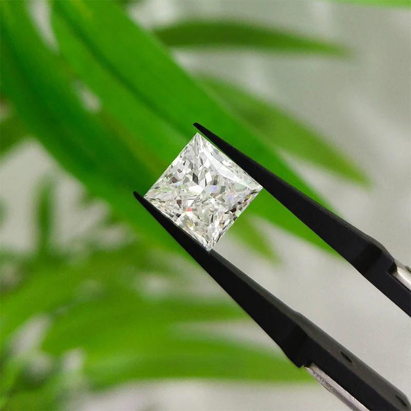 Starsgem HPHT E VVS2 square princess cut 0.8 ct 0.9 ct white color igi diamond lab grown