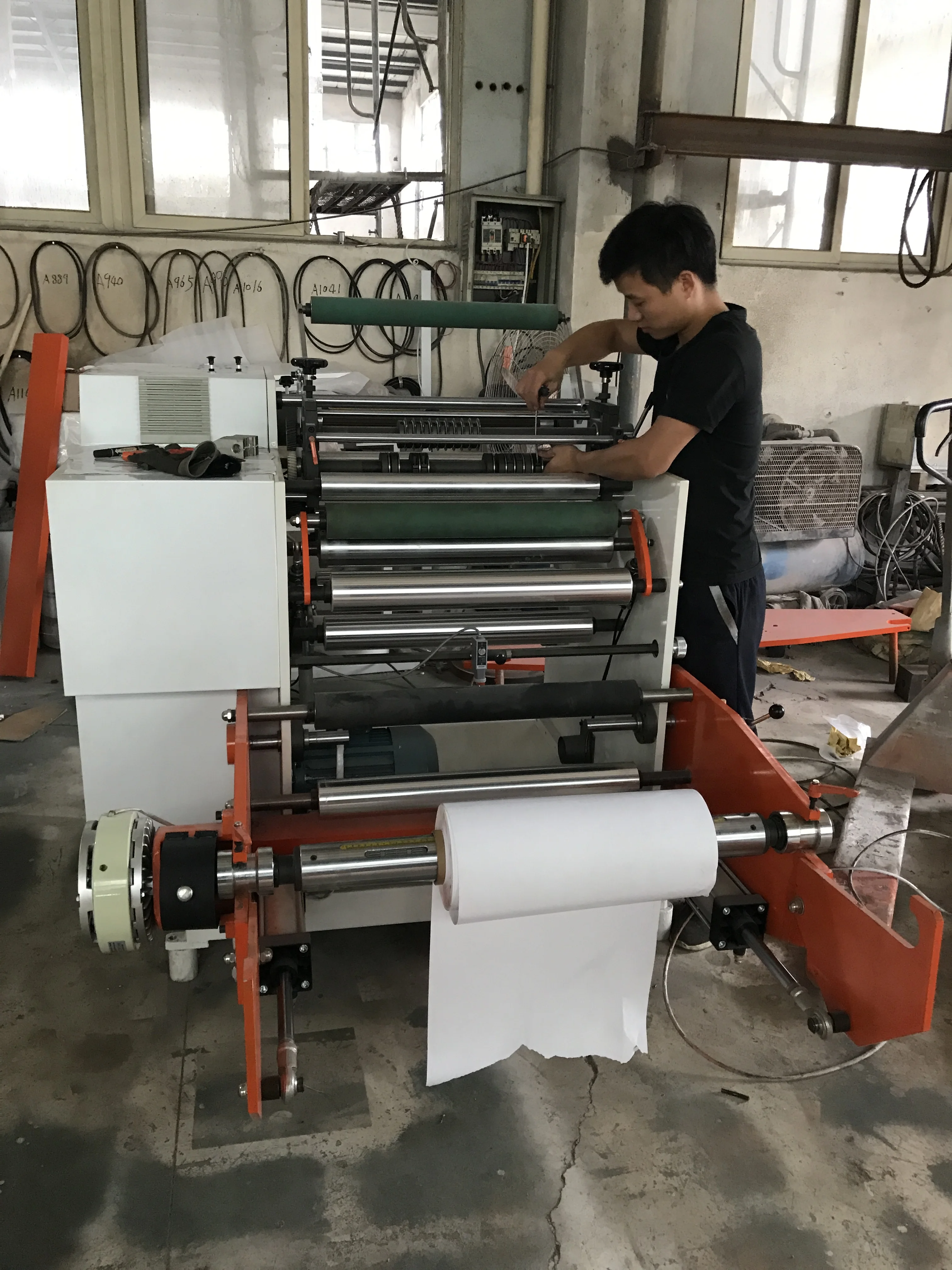 
HJFQ--500A auto tension control adhesive label paper sticker slitting and rewinding machine 