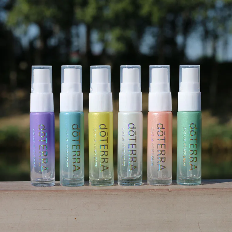 10ml Matte Essential Oil Bottle Pearlescent Gradient Bottling Roll On Glass Bottle Multicolor Roller Ball  Custom Logo