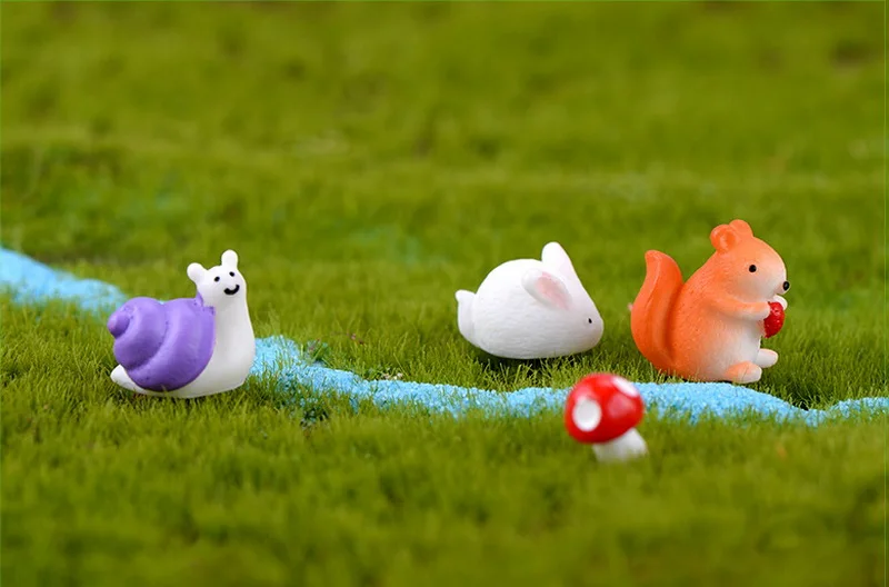 miniature hamster squirrel mouse snail rabbit duck resin garden decoration mini forest farm animal micro landscape accessories