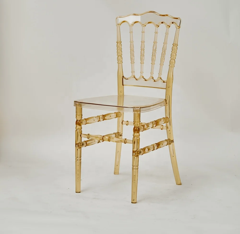 Amber Color Stackable Wedding Event Party Rental Dining Banquet Hotel Hall Napoleon Chair