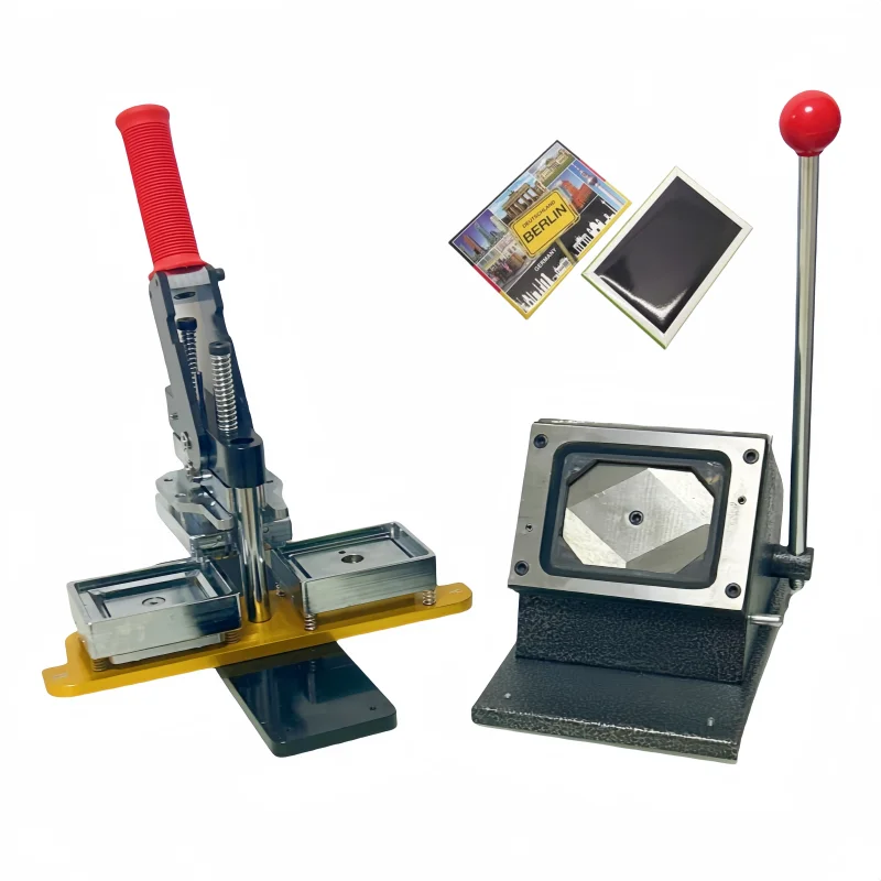 80*53mm Rectangular Button Fridge Magnet Making Machine Kit with Paper Cutter and 100sets Materials