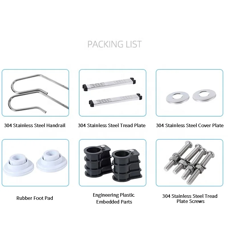 304 stainless steel pool ladder factory price swimming pool accessories escalator launching ladder