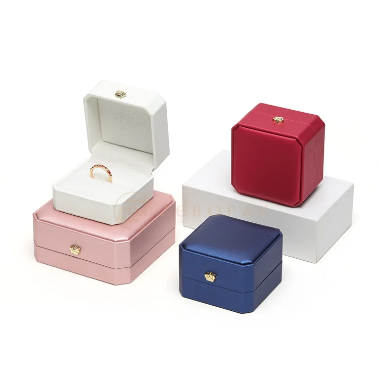 Factory wholesale luxury pu leather velvet jewelry box bangle custom logo bracelet/ ring/ pendant gift box