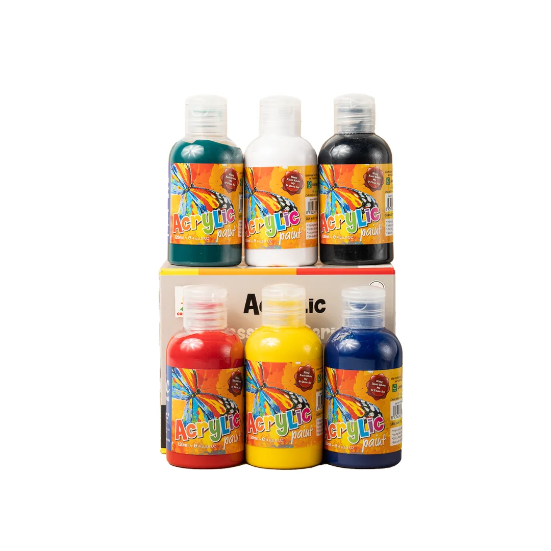 Paint Acrylic Pouring Paint Set of 6 * 120ml or 4oz Bottles High Flow Acrylic 6 Colors Assorted Colors No Mixing Needed 6 colors