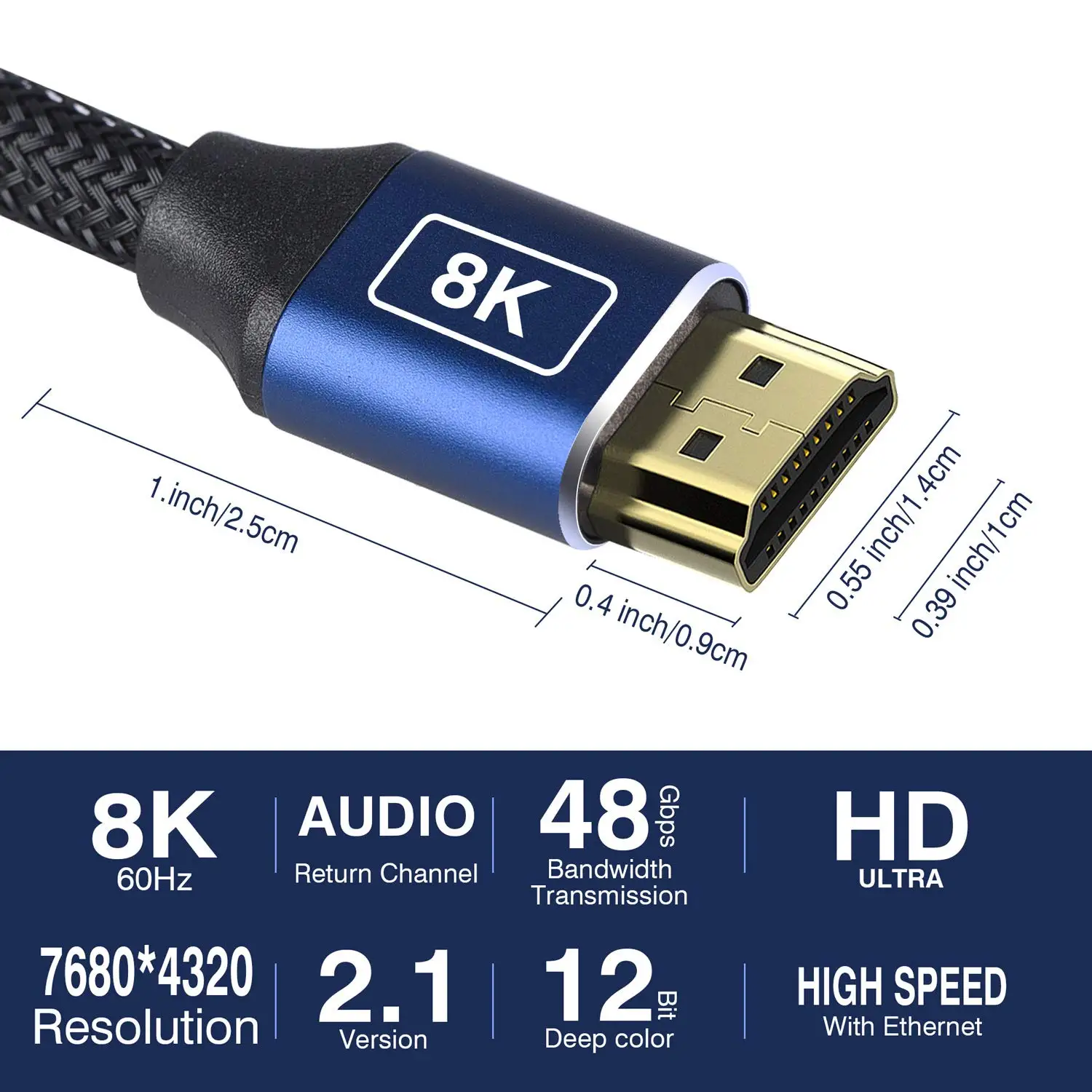 8K позолоченный HDMI-кабель 1 м 5 2 3 10 15 20 3D